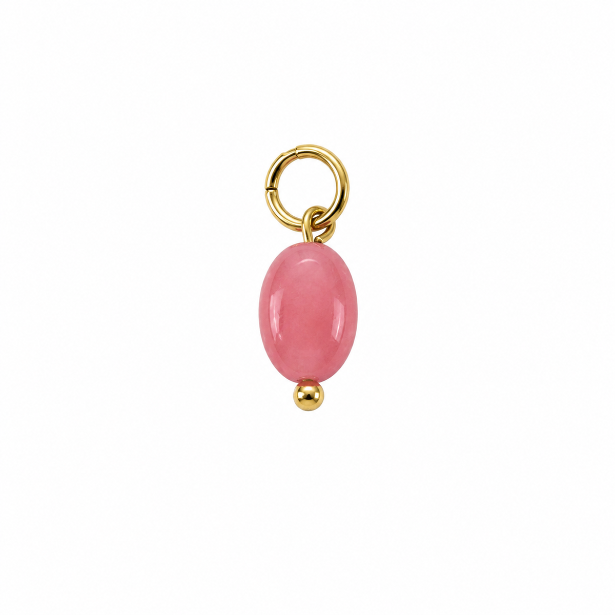 Pink natural stone charm