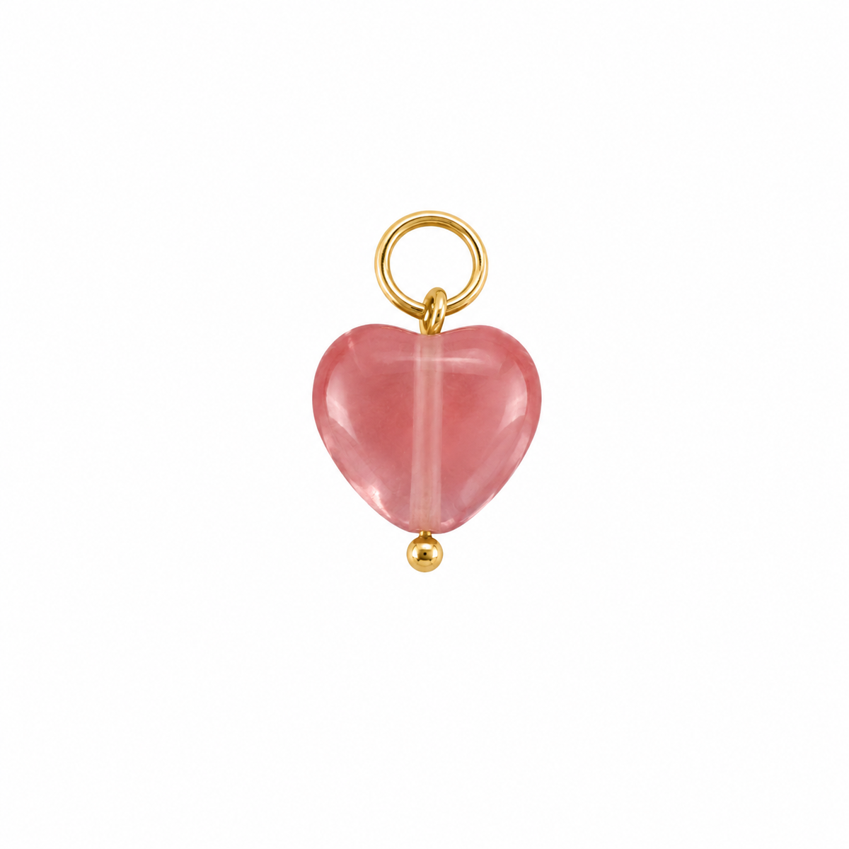 Pink heart of glass charm