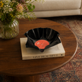 Oranje rood vinyl record bowl | upcycled en handgevormd