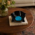 Blauwe Eterna vinyl record bowl | upcycled en handgevormd