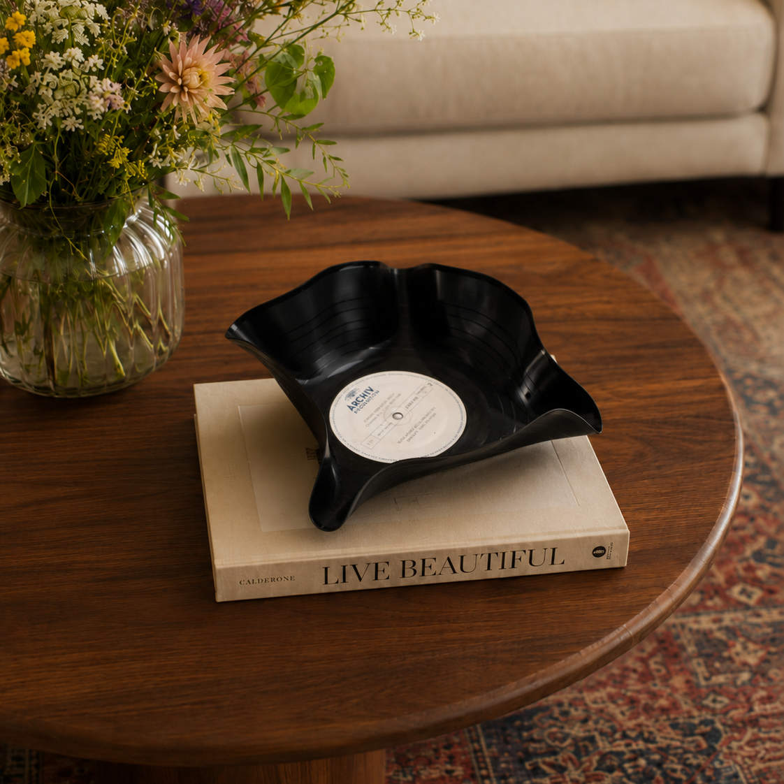 Bach vinyl record bowl | upcycled en handgevormd
