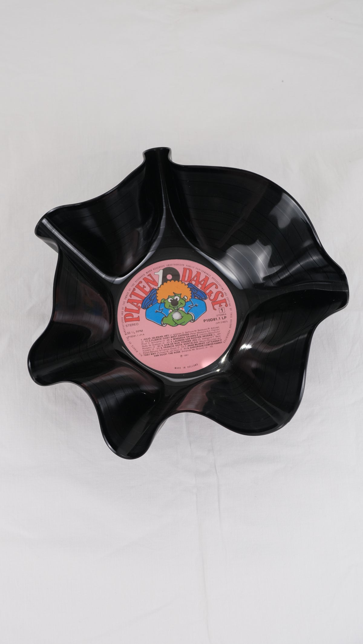 Roze vinyl record bowl | upcycled en handgevormd