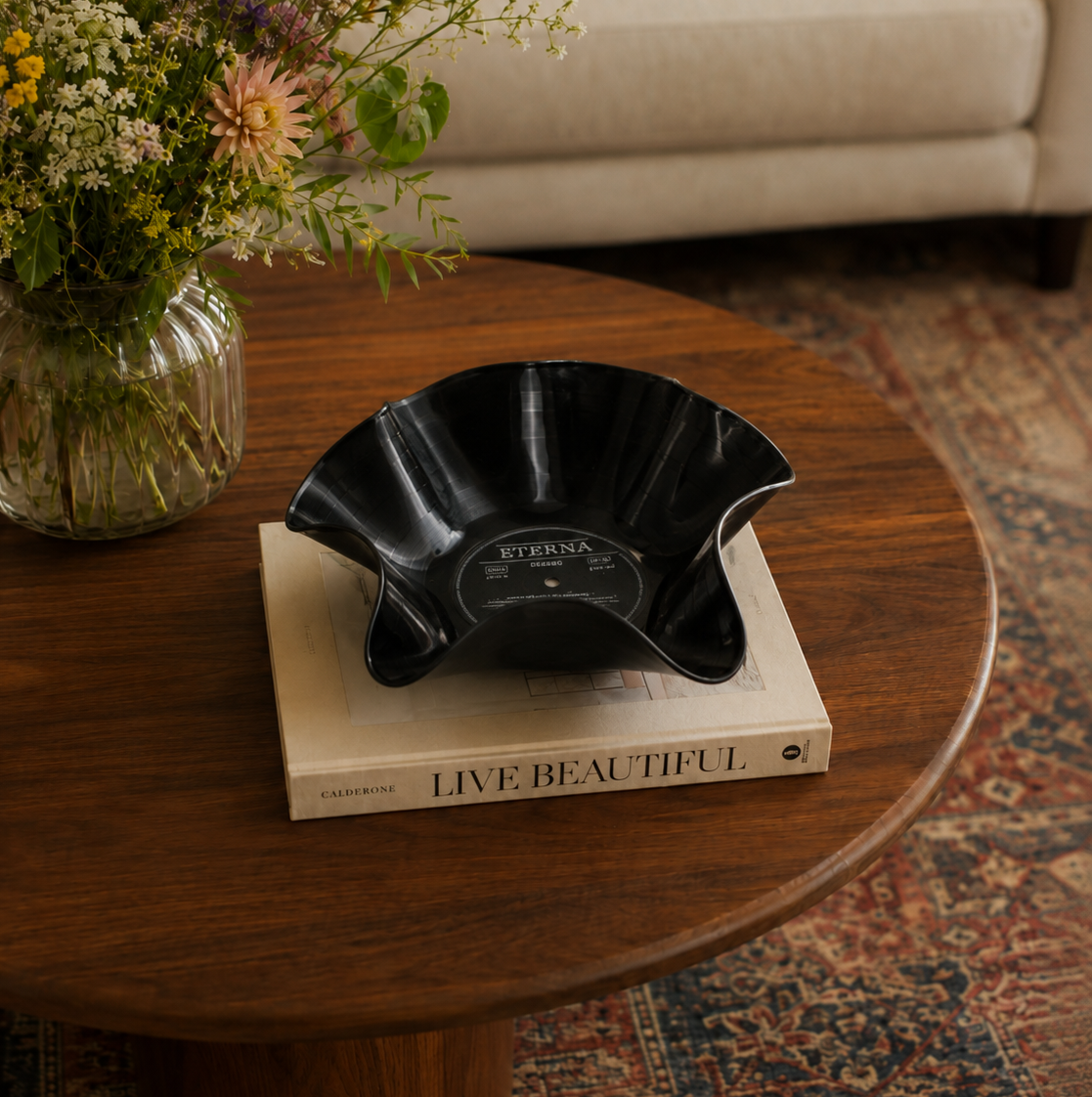 Eterna vinyl record bowl | upcycled en handgevormd