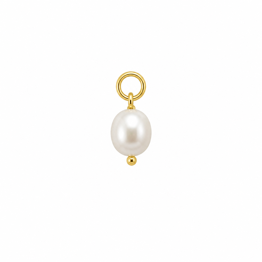 Gold fresh water pearl 10mm charm 