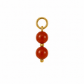 Gold natural stone beads charm