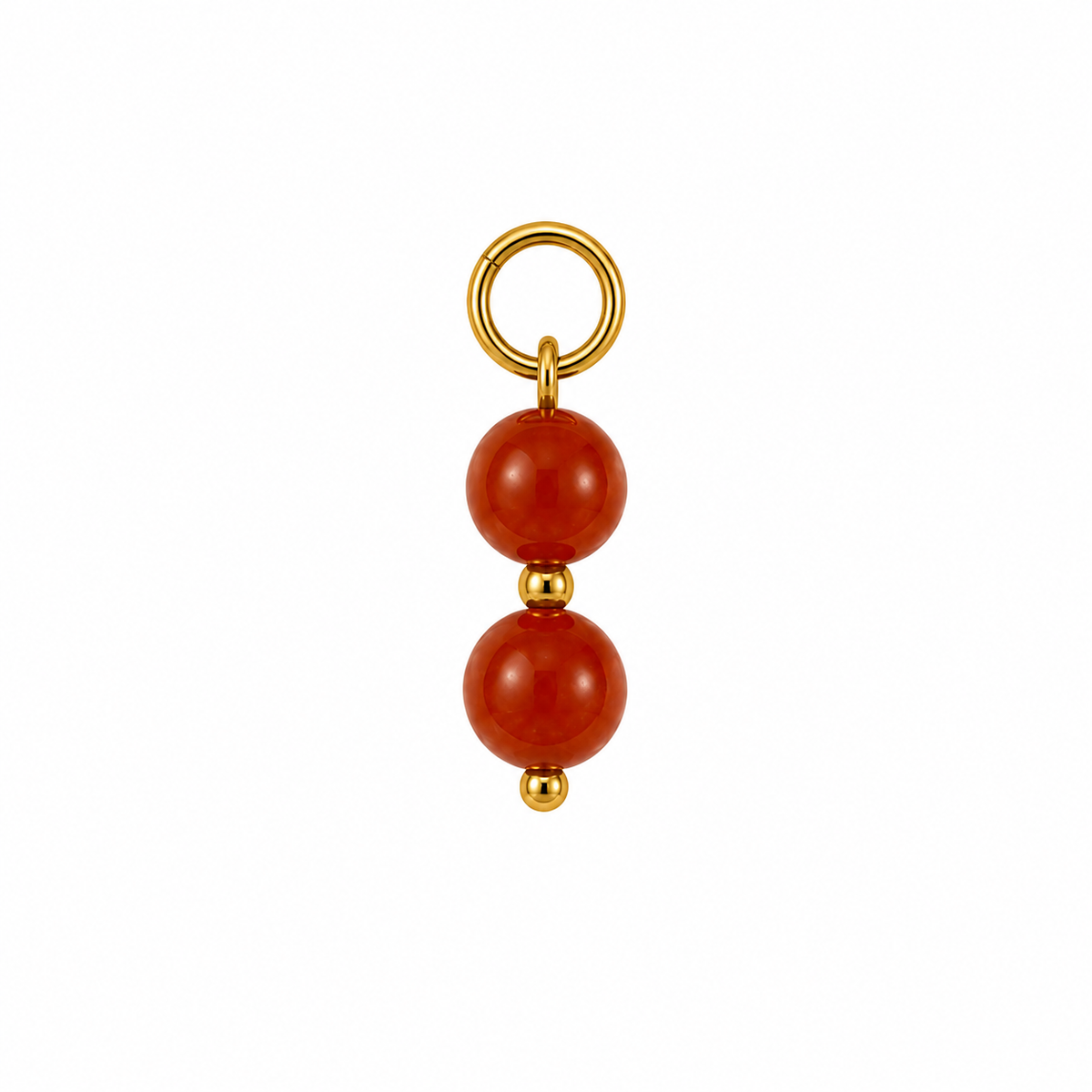 Gold natural stone beads charm