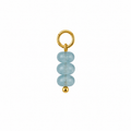 Gold blue natural stone charm
