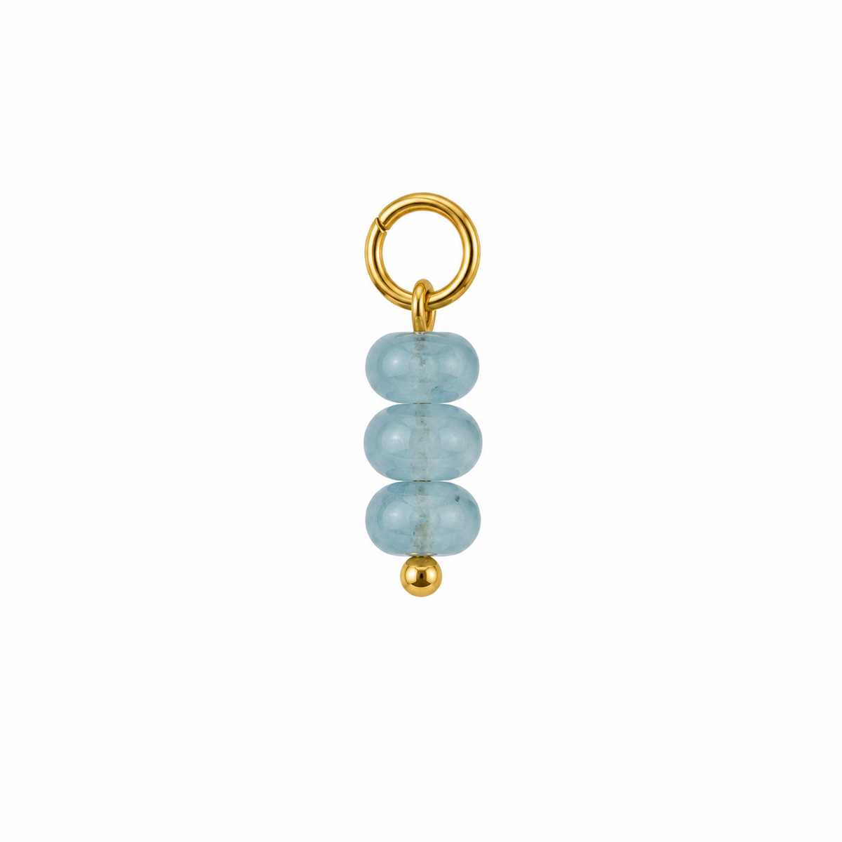 Gold blue natural stone charm