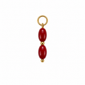 Gold red bead charm